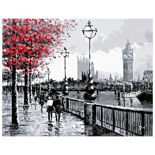 Картина по номерам Набережная вдоль Темзы, 40x50 см картина по номерам набережная 40x50 см
