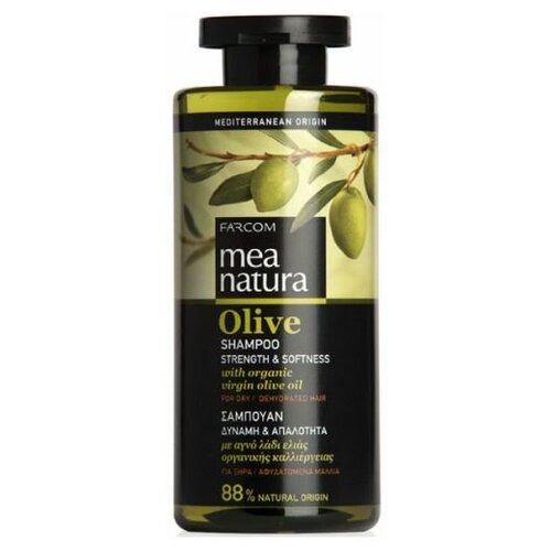 Farcom шампунь Mea Natura Olive Strength & Softness для сухих и обезвоженных волос, 300 мл