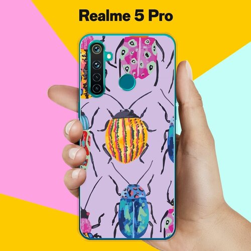 Силиконовый чехол на realme 5 Pro Жуки / для Реалми 5 Про силиконовый чехол на realme 5 pro дракон для реалми 5 про