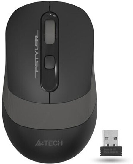 Мышь A4TECH Fstyler FG10S черный/серый оптическая silent беспроводная USB