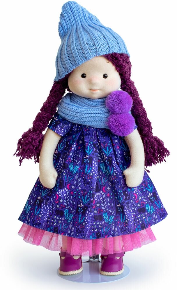Кукла Тиана в шапочке и шарфе (Размер: 38 см), арт. Mm-Tiana-02, цвет синий