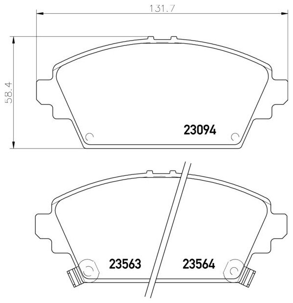 Комплект передних тормозных колодок Nisshinbo NP8028 для Honda Accord VI; Nissan Almera Tino Primera