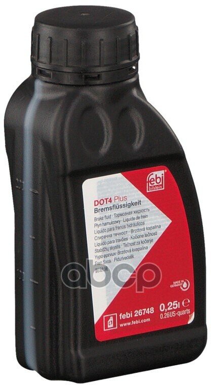 Жидкость Тормозная Febi Brake Fluid Dot4 Plus 0,25 Л 26748 Febi арт. 26748