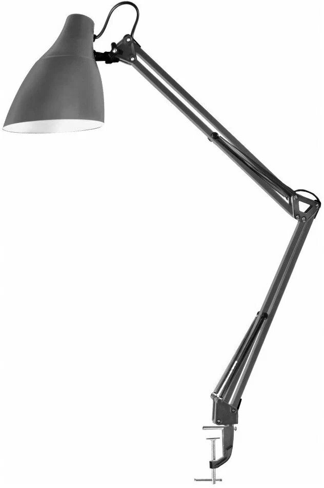 Лампа офисная Camelion KD-335 C09, E27, 40 Вт, цвет арматуры: серый, цвет плафона/абажура: серый