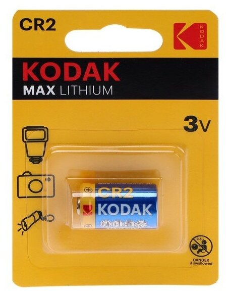 Батарейка литиевая Kodak Max, CR2 (KCR2-1, CR17355)-1BL, блистер, 1 шт.