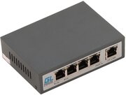 Коммутатор GIGALINK GL-SW-F002-04P неуправляемый, 4 PoE (802.3af) портов 100Мб/с, 1 Uplink порт 100Мб/с, до 150 м, 60Вт