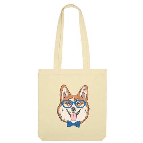 Сумка шоппер Us Basic, бежевый сумка померанец в очках собачка хипстер оранжевый