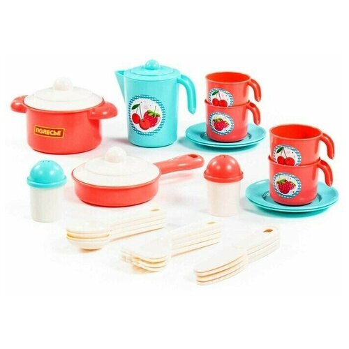 Набор детской посуды Настенька, на 4 персоны, 28 элементов набор посуды helios 3 4 персоны с чайником анодированный алюминий