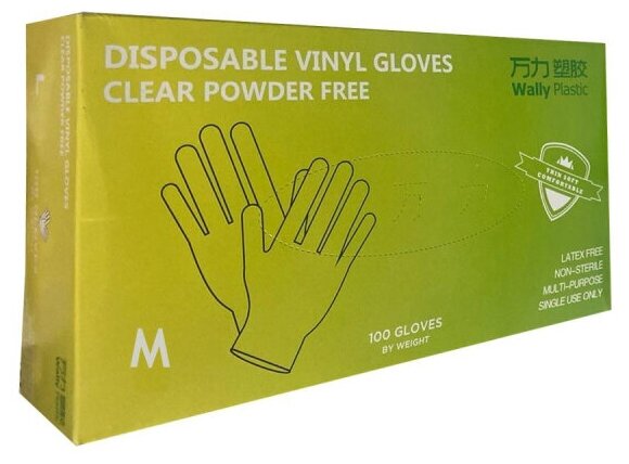 Перчатки одноразовые виниловые неопудренные прозрачные размер M 100 штук/50 пар в упаковке, 1441504 - фотография № 5