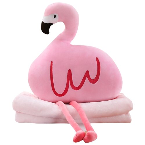 фото Мягкая игрушка с пледом фламинго 70см. / детская игрушка / подушка pastila
