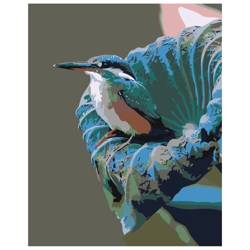 Картина по номерам Птица на цветке, 40x50 см