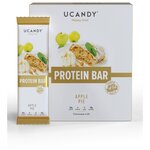 Протеиновый батончик Ucandy Protein Bar, яблочный пирог, 33% белка, без сахара, 12 шт - изображение