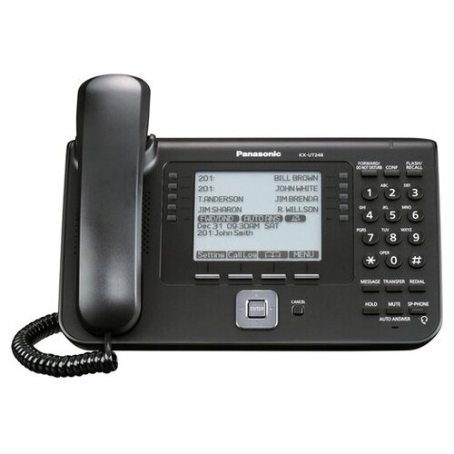 Проводной SIP телефон Panasonic KX-UT248RU-B комплект 5 штук телефон проводной panasonic kx ts2352rub чер kx ts2352rub