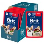 Влажный корм для собак Brit Premium говядина в соусе для взрослых собак всех пород - изображение