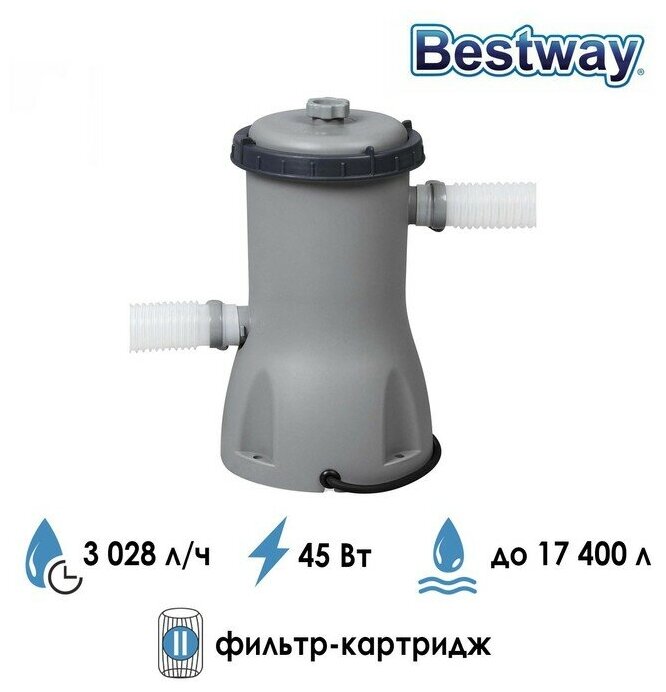 Bestway Фильтр-насос для бассейнов с картриджем «II» 3028 л/ч 58386 Bestway