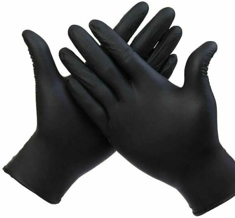 Перчатки медицинские одноразовые нитриловые "Benovy" черные S - фотография № 3