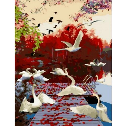 Картина по номерам Paintboy Лебеди холст на подрамнике 40х50 см