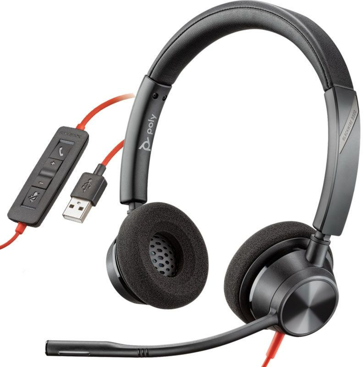 Компьютерная гарнитура Plantronics Poly Blackwire 3320 USB-A, черный