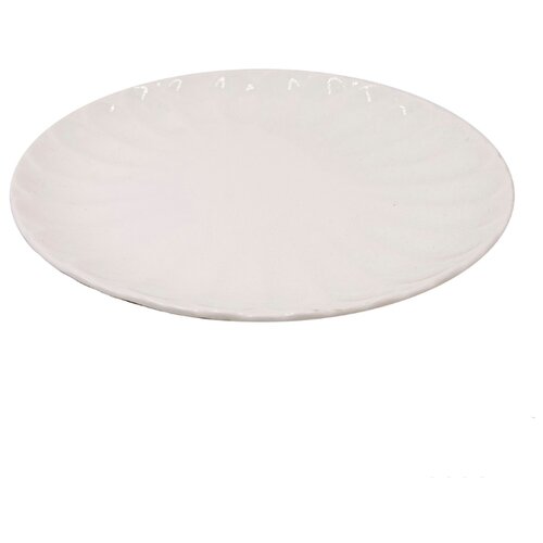 фото Сервировочная тарелка круглый веер, керамическая, круглая, белый, 20х2х20 см, marma mm-plt-76