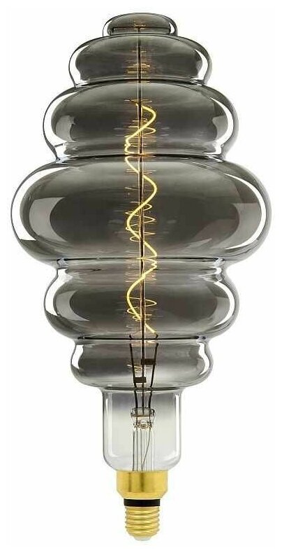 Лампа филаментная винтажная Ретроник Спираль, дымчатое хромированное стекло, 5 Вт, 2250, E27, SF40