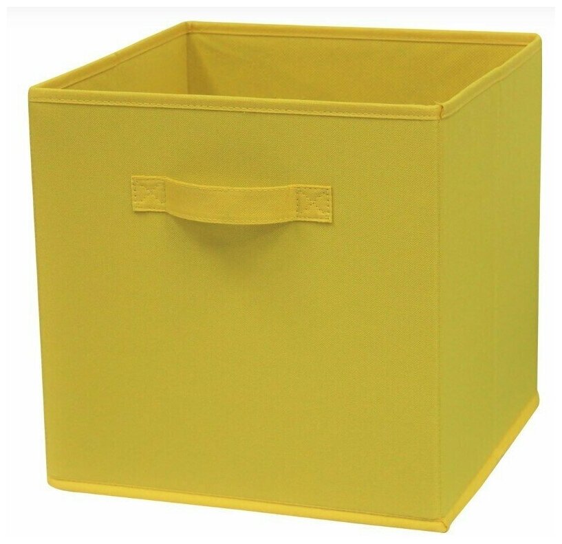 Короб кофр для хранения вещей. Коробка органайзер для одежды, игрушек. Ящик складной 31х31х31 см, желтый