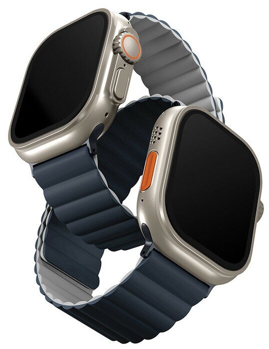 Ремешок Uniq Revix reversible Magnetic для Apple Watch 49/45/44/42 мм цвет Синий/Серый (Storm Blue/Grey) (49MM-REVSBLUCGRY)