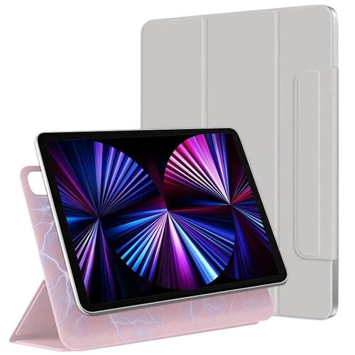 Чехол-книжка Comma Rider Series Double Sides Magnetic Case with Pencil slot для iPad Pro 12.9 (2022) (Цвет: Pink) чехол книжка comma rider series double sides magnetic case with pencil slot для ipad pro 12 9 2022 цвет black