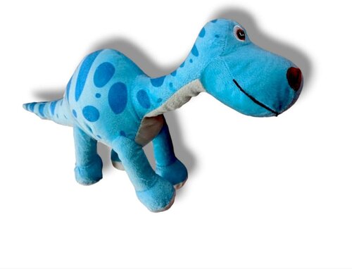 Мягкая игрушка Динозаврик пятнистый голубой 40 см