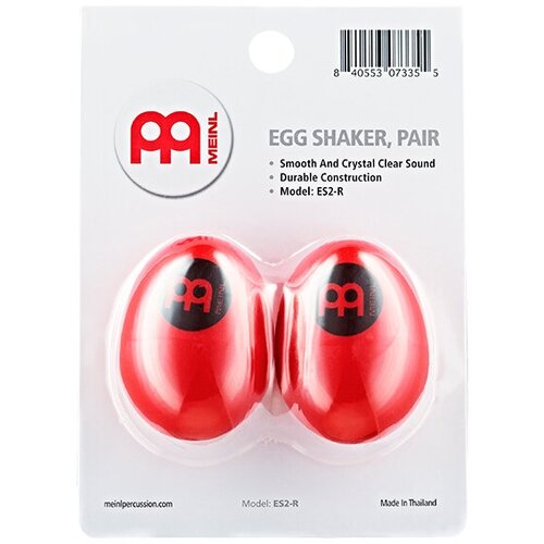 ES2-R Шейкер-яйцо, пара, красные, Meinl meinl sh10 l bk шейкер пластиковый круглый длинный цвет черный