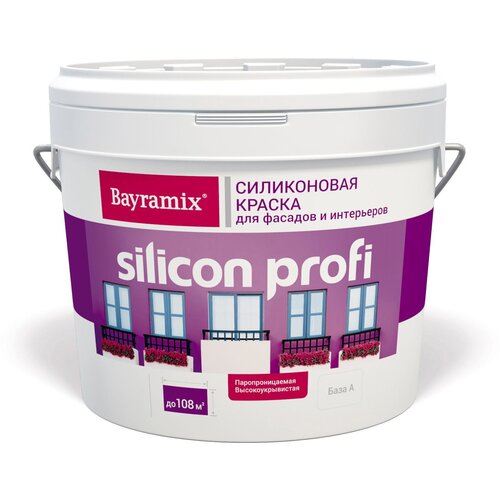 BAYRAMIX SILICON PROFI краска акриловая для фасадов с силиконовой добавкой, База А (0,9л)