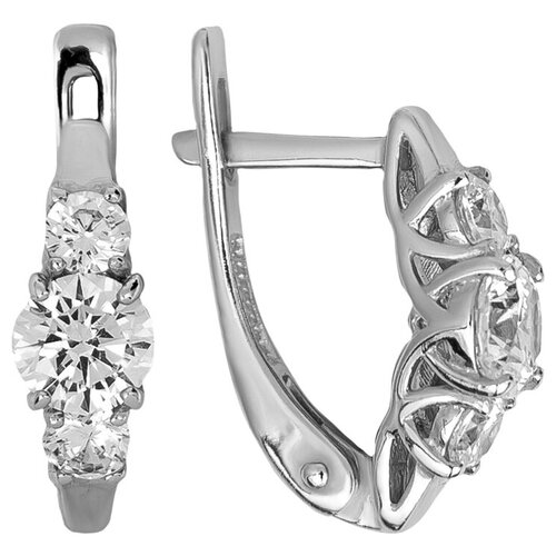 Серьги серебро, 925 проба, фианит