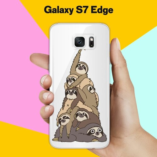 Силиконовый чехол на Samsung Galaxy S7 Edge Елка / для Самсунг Галакси С7 Едж жидкий чехол с блестками олени с подарками на samsung galaxy s7 edge самсунг галакси с 7 эдж