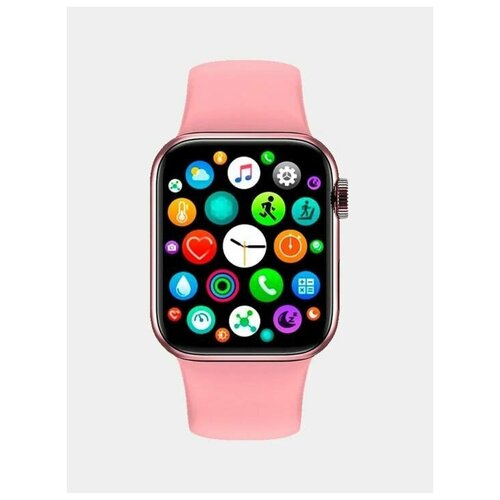 Умные часы NOVELTY 2022 Series 8 / Смарт часы / smart watch / Смарт часы с беспроводной зарядкой 44 мм / Розовый