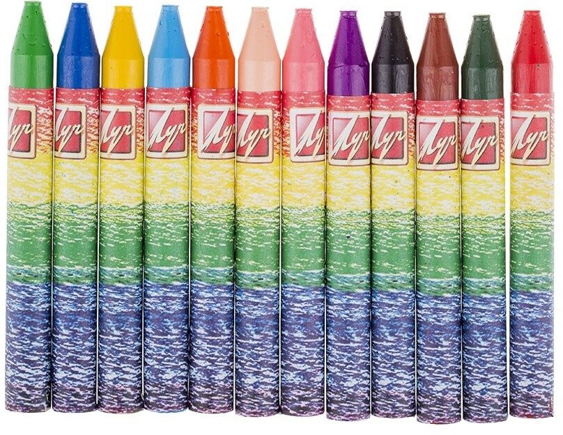 Мелки восковые Луч Фантазия на масляной основе 12 цветов - фото №15