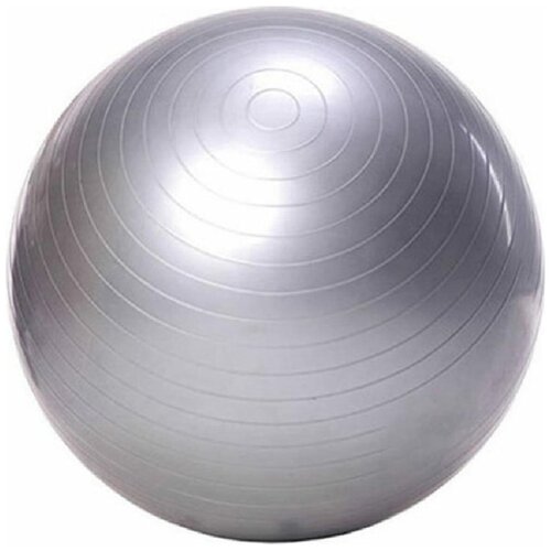 Фитбол, гимнастический мяч для занятий спортом, глянцевый, серебряный, 75 см