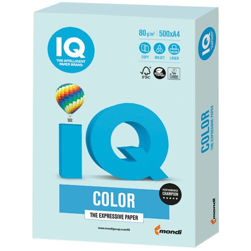 Бумага IQ Color A4 80 г/м², 500 л, светло-голубой BL29