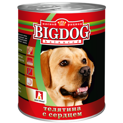#(С)Зоогурман 10256 BIG DOG кон.д/собак Телятина с сердцем 850г 15%