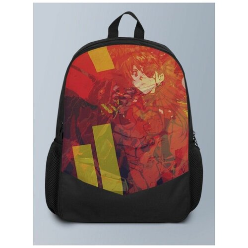 фото Черный рюкзак с принтом аниме евангелион evangelion, меха, синдзи, аска, мисато, аянами рей - 44 brutbag