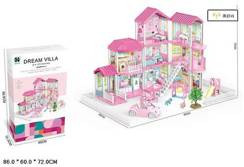 Игровой набор Кукольный домик с мебелью и персонажами, 556-25A / 86 х 60 х 72 см