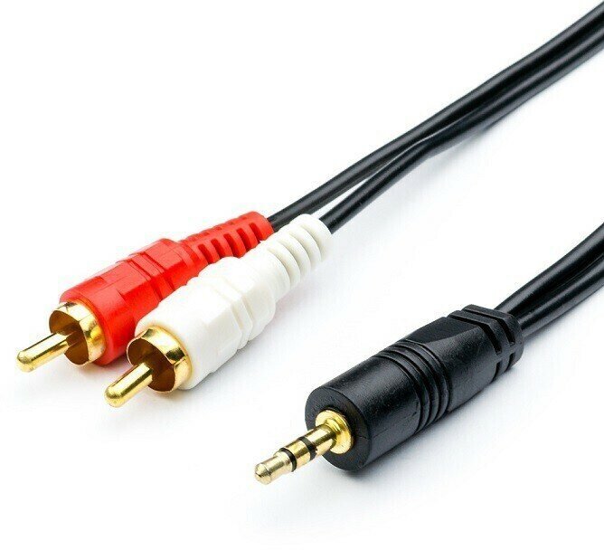 Кабель AUX Jack 3.5мм х 2RCA 1.5 м. Geplink (AT1009) (черный)