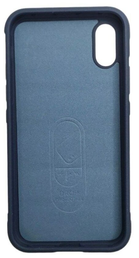 Чехол для iPhone X Xs айфон Х Хс противоударный с высоким бортом синий — фото 1