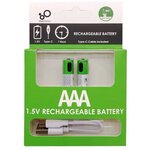 Аккумуляторные батарейки AAA 1.5V 750 mWh с USB type-C кабелем - изображение