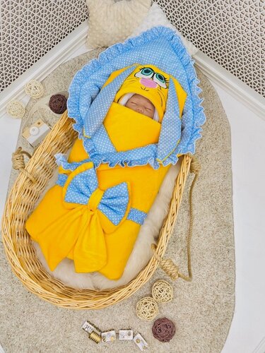 Изображение товара Конверт на выписку Нет бренда "Крошечка", на липучках, защита от ветра, для новорожденных, 0-6 месяцев