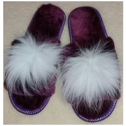 фото Тапочки овчинаторг, овчина, размер 40-41, фуксия, фиолетовый