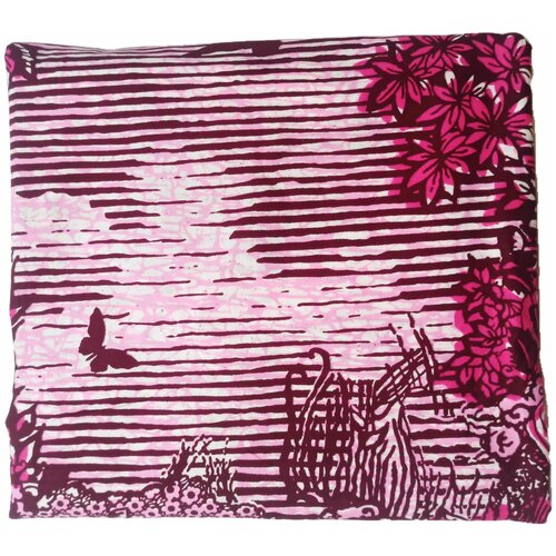 Ткань для рукоделия, пэчворка, игрушек хлопковая двухсторонняя /этнический африканский принт Vlisco из Кот-д'Ивуар/лоскут 35х35 см