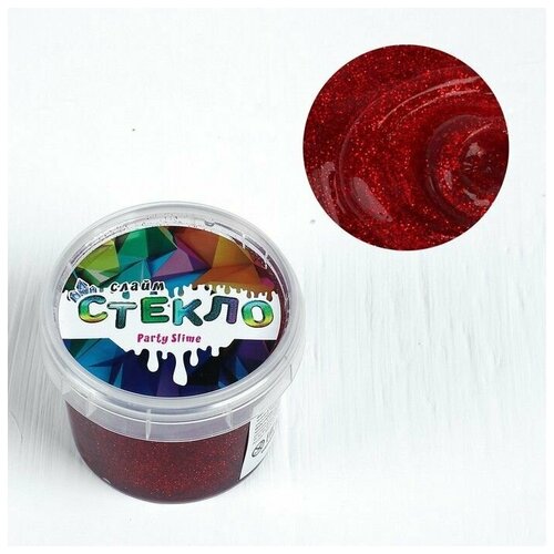 Слайм Стекло с красными блёстками 90 г 596₽