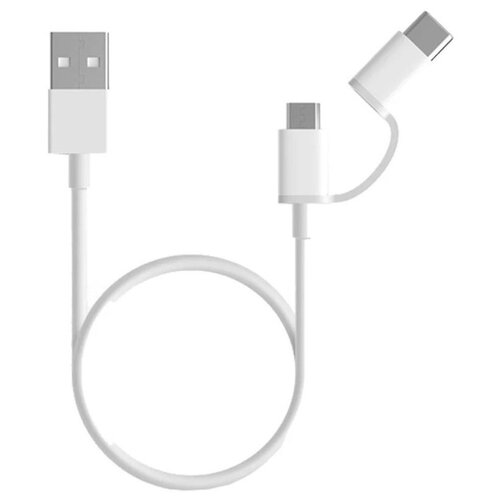 Кабель XIAOMI Mi 2-in-1 USB Cable Micro-USB to Type-C, 1 м, белый (SJV4082TY)