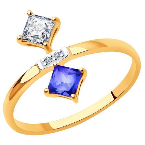 фото Sokolov кольцо с топазами и бриллиантами из красного золота 6016013, размер 17.5