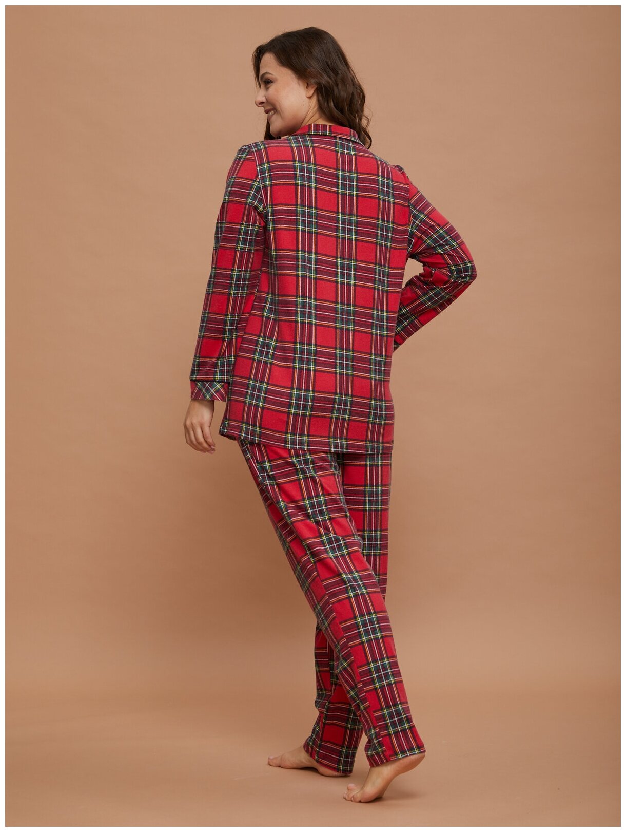 Пижама домашняя женская Алтекс с рубашкой и штанами, размер 58 - фотография № 5
