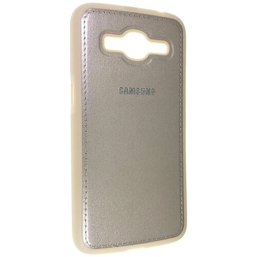 Чехол на смартфон Samsung Galaxy J2 2016 накладка с кожаной спинкой чехол на смартфон samsung galaxy j2 2016 накладка прозрачная силиконовая с блестящим выпуклым узором в виде сетки